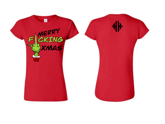 Womens Grinch Merry Fucking xmas shirt