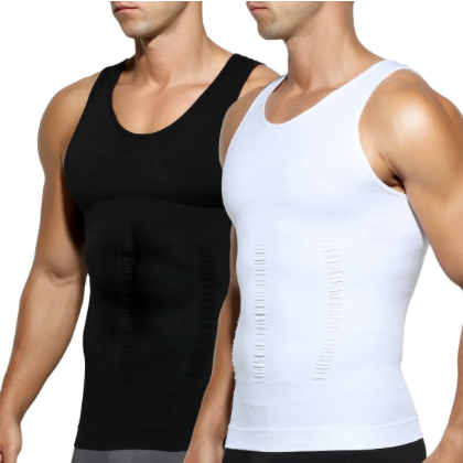 2 Pack Men's Body Shaper Compression Shirt